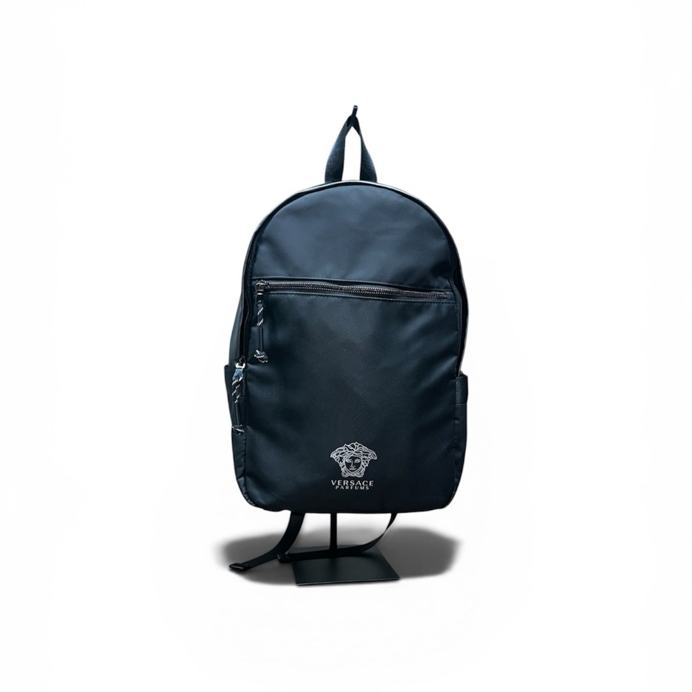 Versace Parfums Black Men's Nylon Backpack